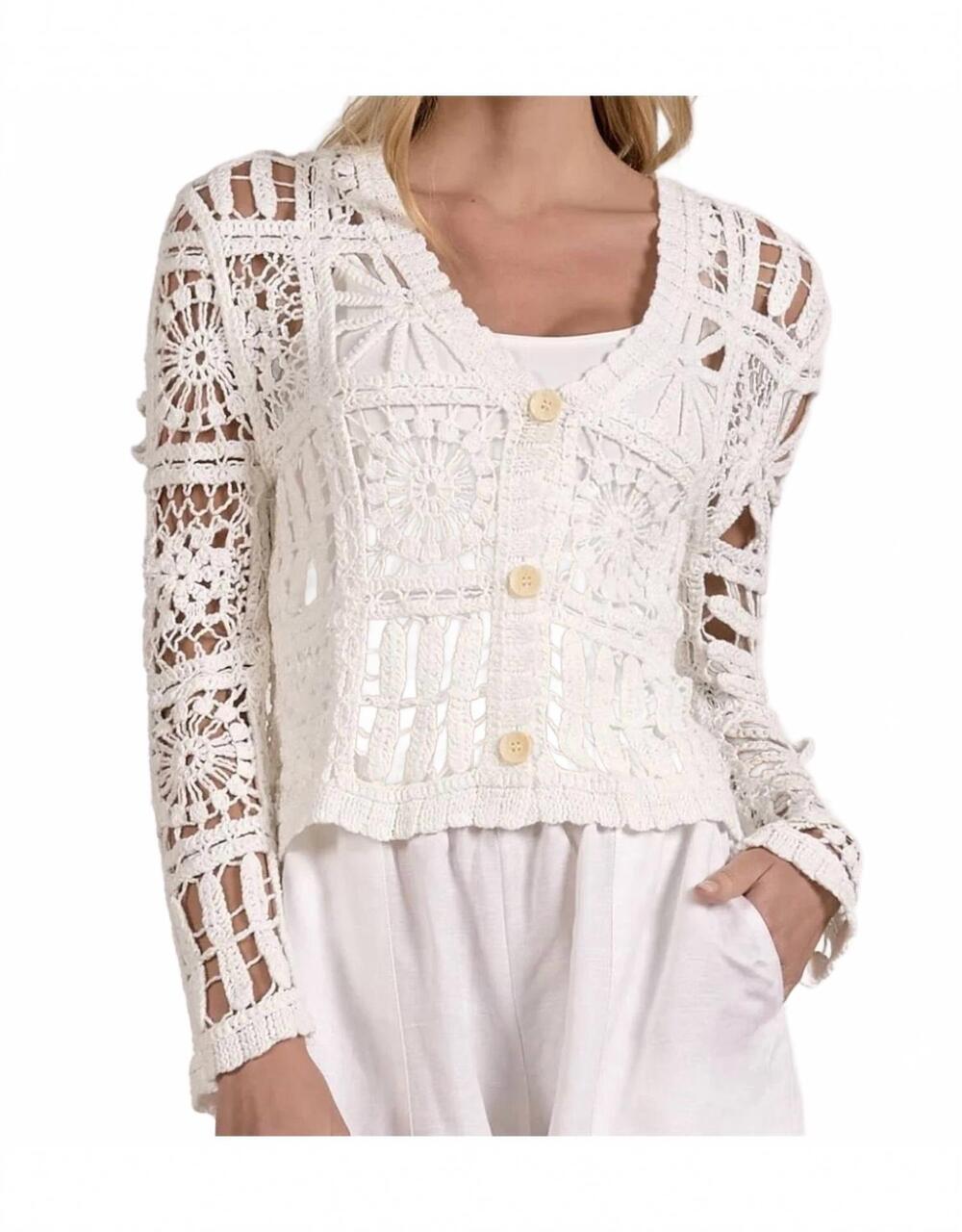 NEW ELAN shay cardigan in natural